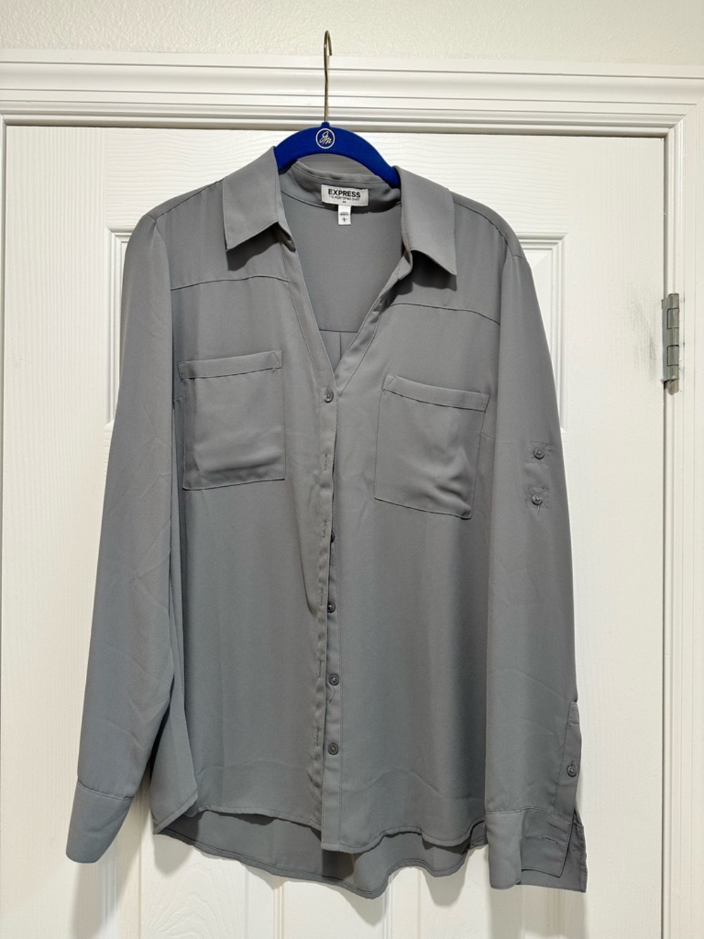 Express Portofino Shirt in Light Gray